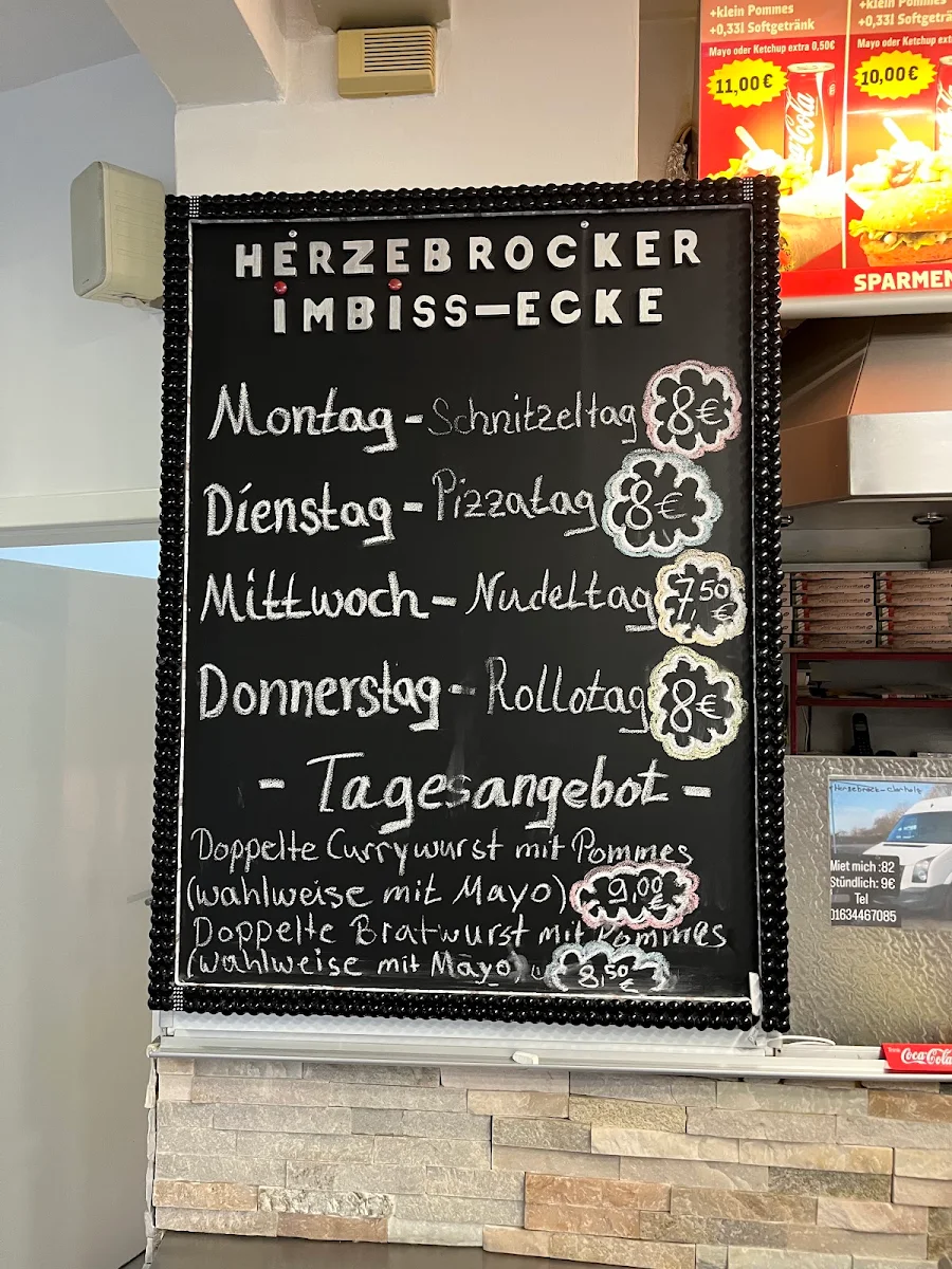 Speisekarte, Herzebrocker Imbiss-Ecke