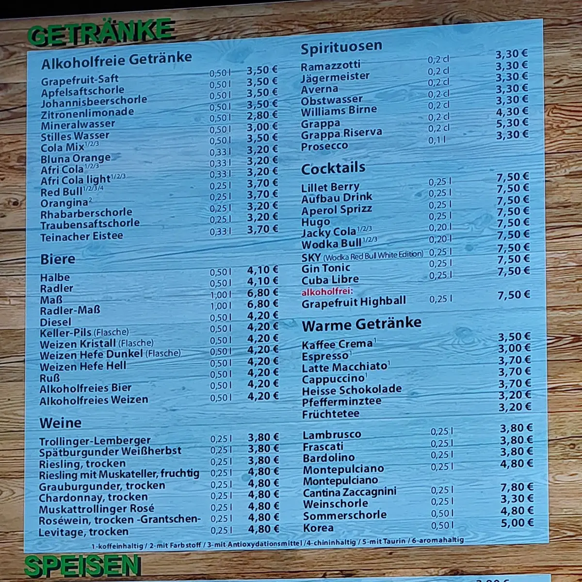 Speisekarte photo 3