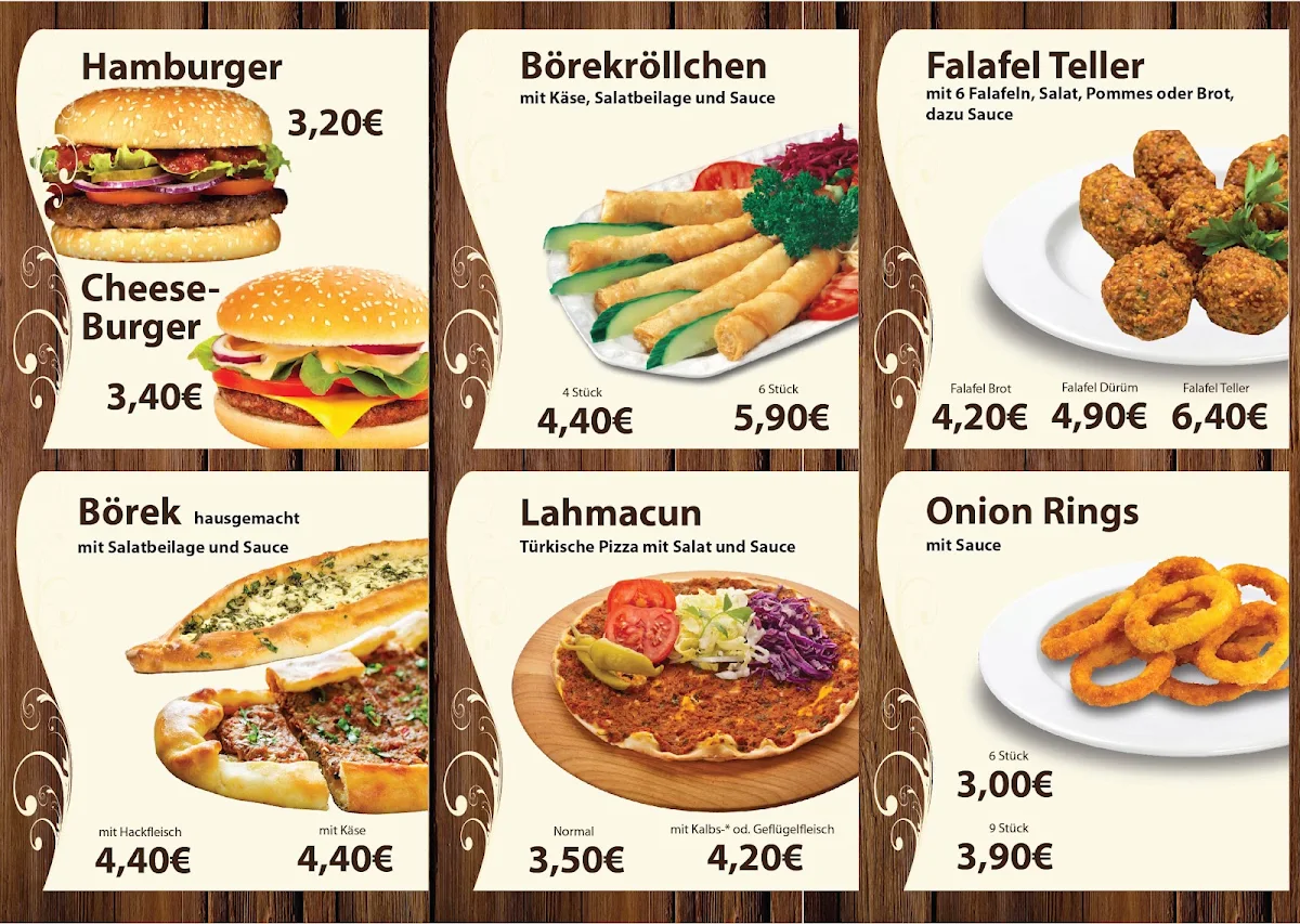 Speisekarte, King's Schnellrestaurant