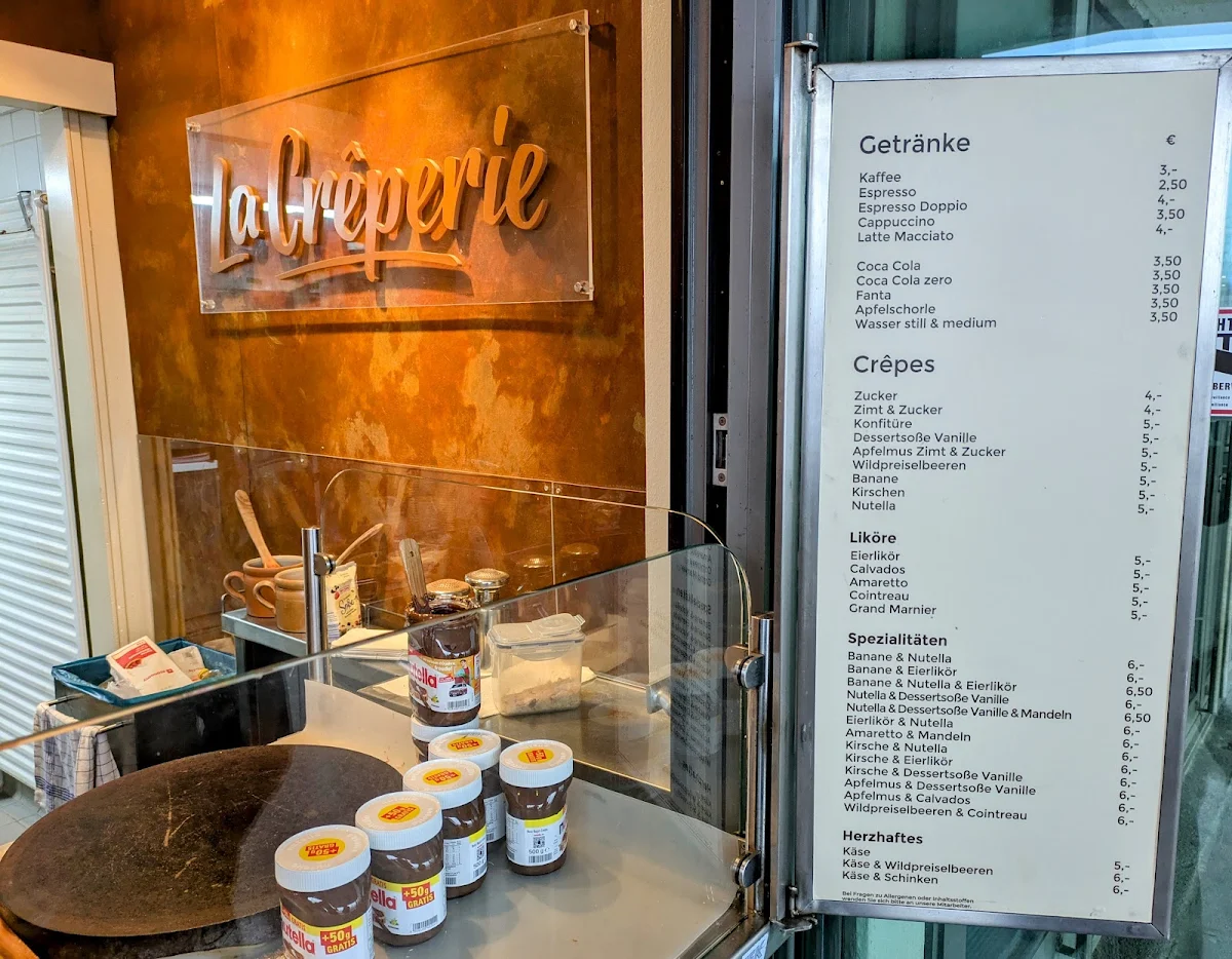 Speisekarte, La Crêperie an den Landungsbrücken Hamburg