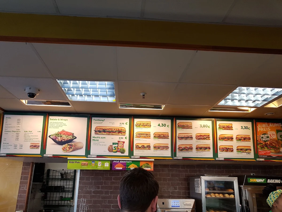 Speisekarte, Subway