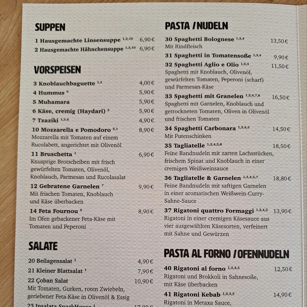 Speisekarte photo 2