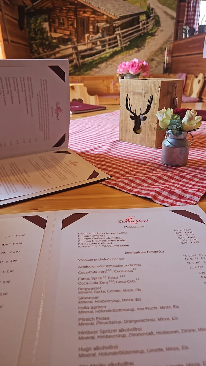 Speisekarte, Zwutschkerl Alm, original östereichische Schmankerl