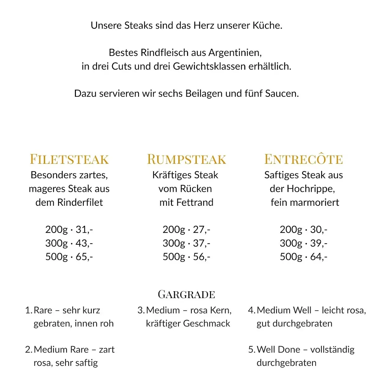 Speisekarte, Restaurant Grütering