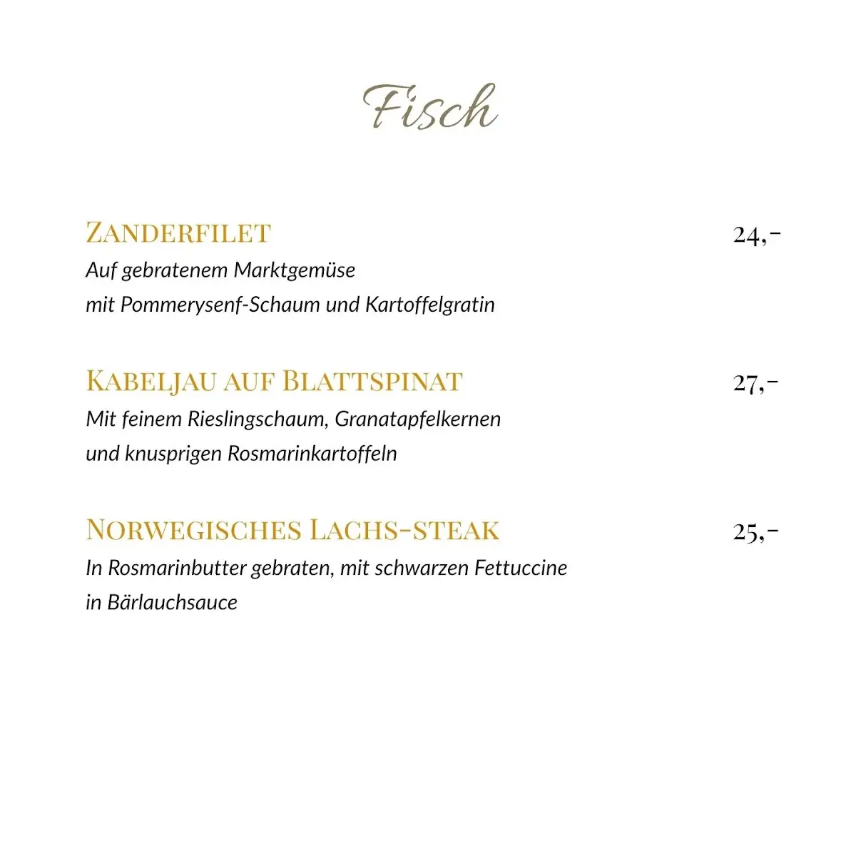 Speisekarte, Restaurant Grütering