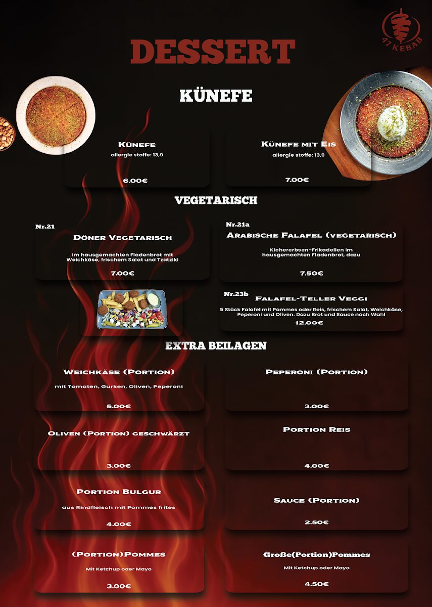 Speisekarte, 47 Kebab