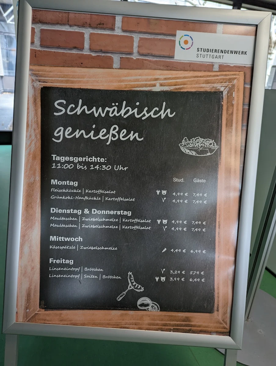 Speisekarte, Cafeteria CONTRAST - Kaffee, Snacks und Mittagstisch