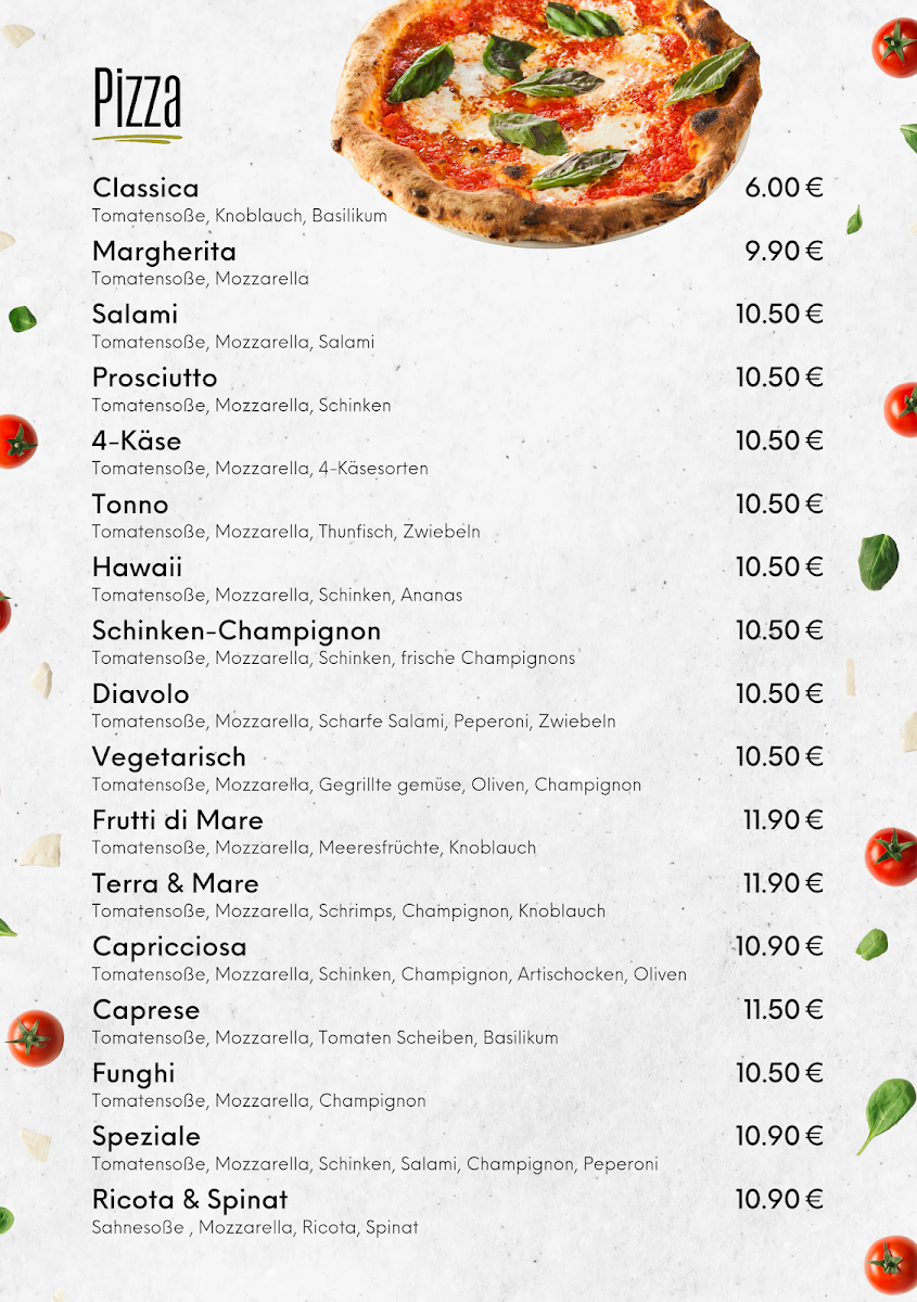 Speisekarte, Ristorante & Pizzeria 'Da Aurelio'