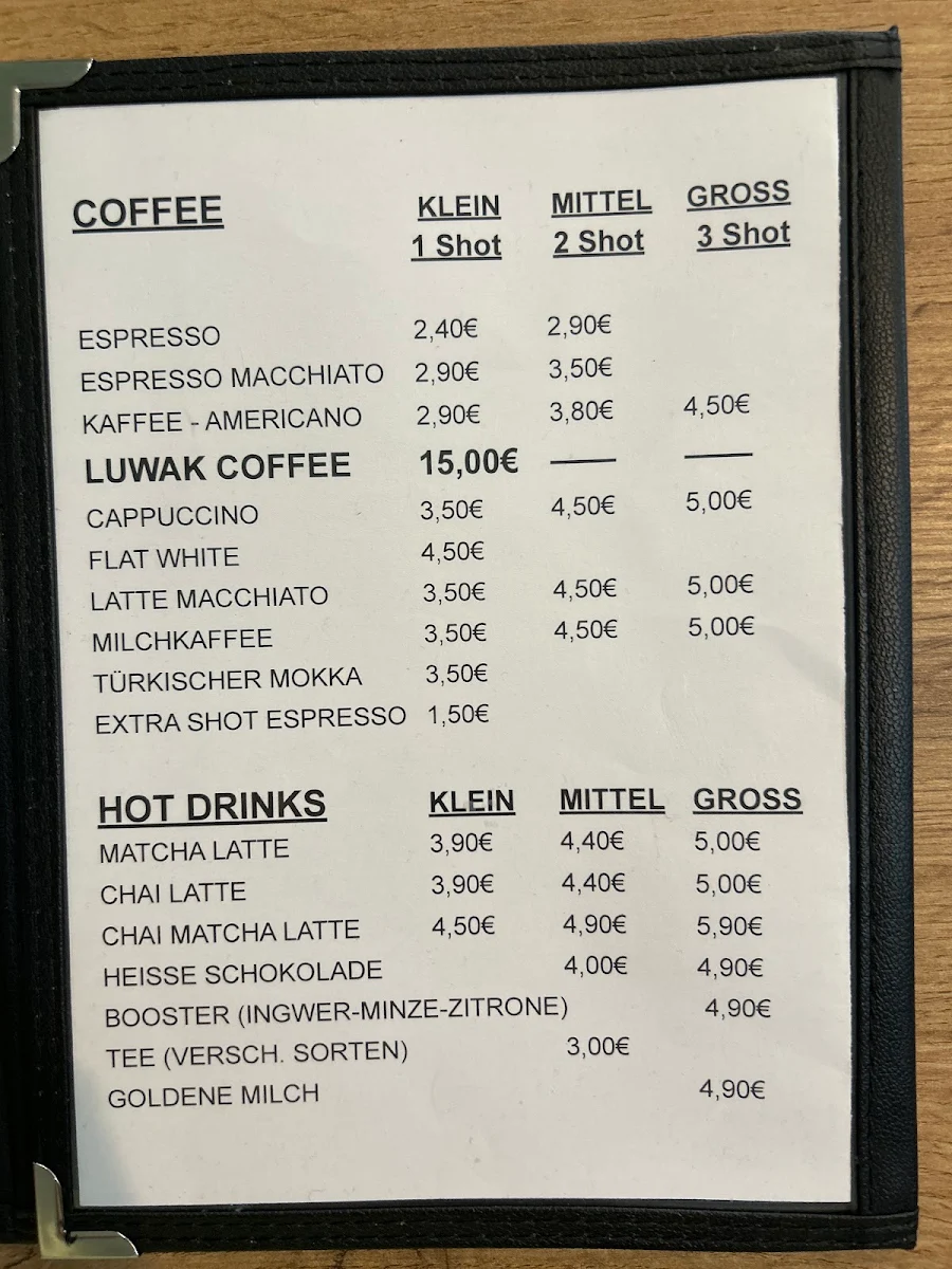 Speisekarte, Luwak Cafe Frühstück Ostkreuz
