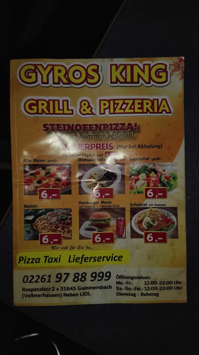 Speisekarte, GYROS KING