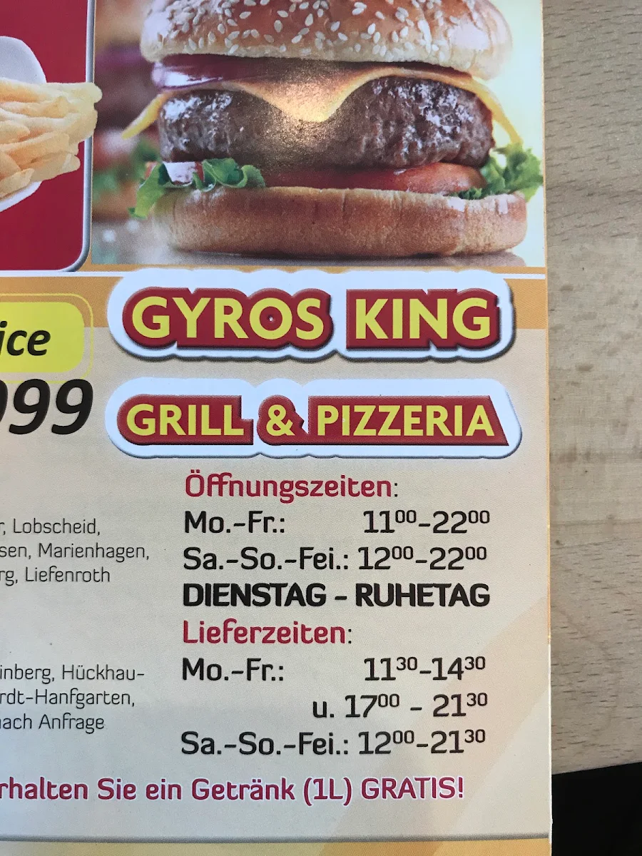 Speisekarte, GYROS KING