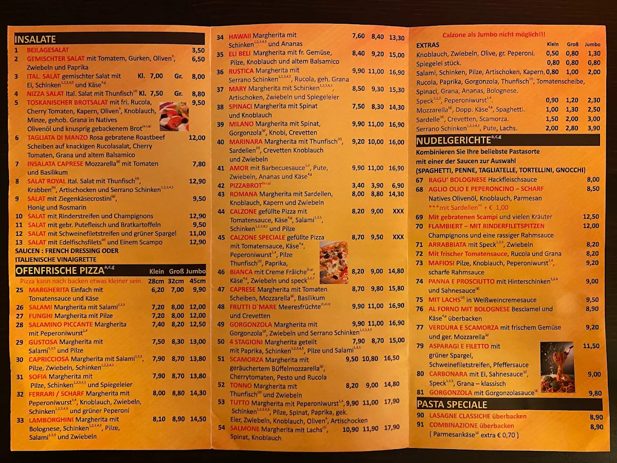 Speisekarte, Gasthaus Stipp