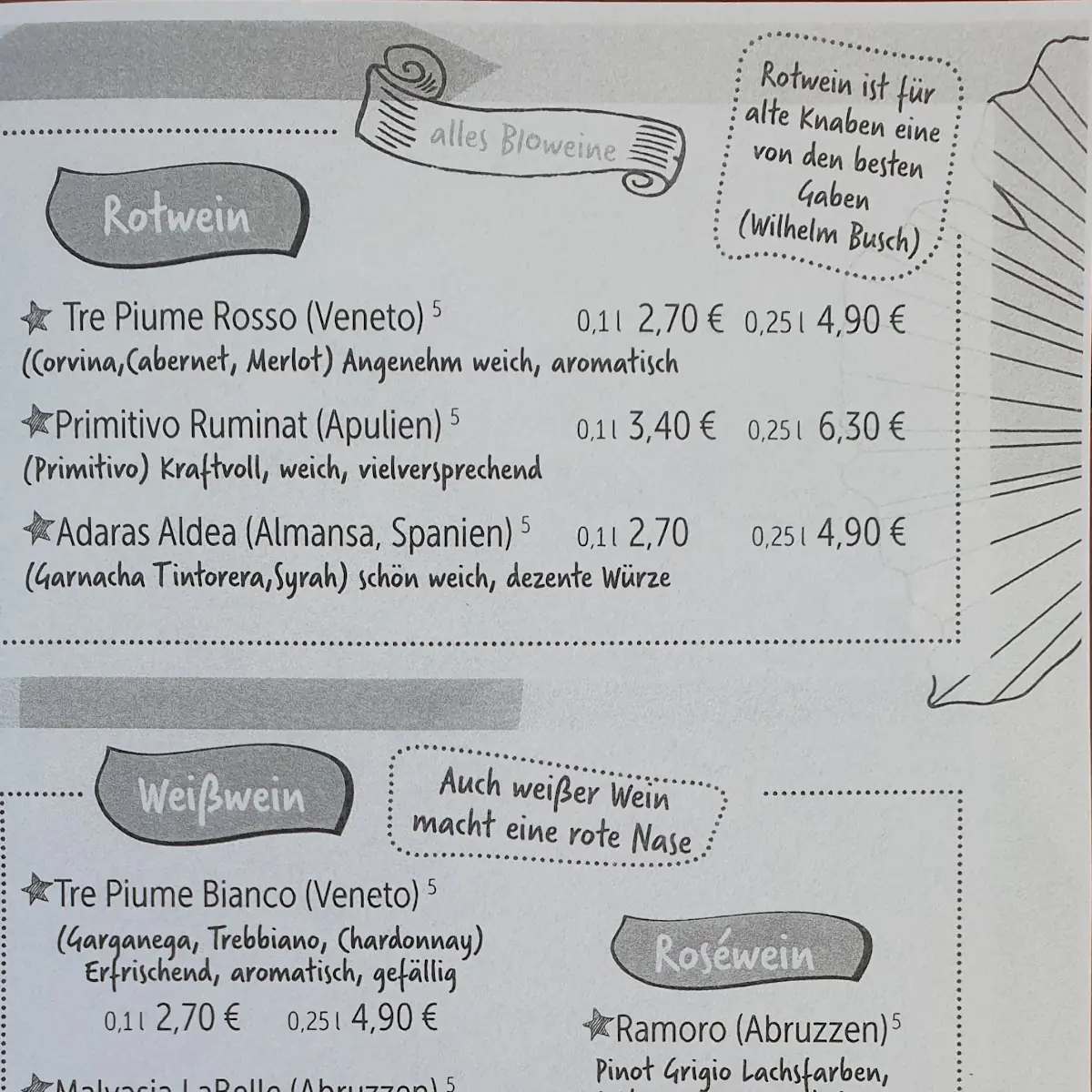 Speisekarte, Kultur Bistro