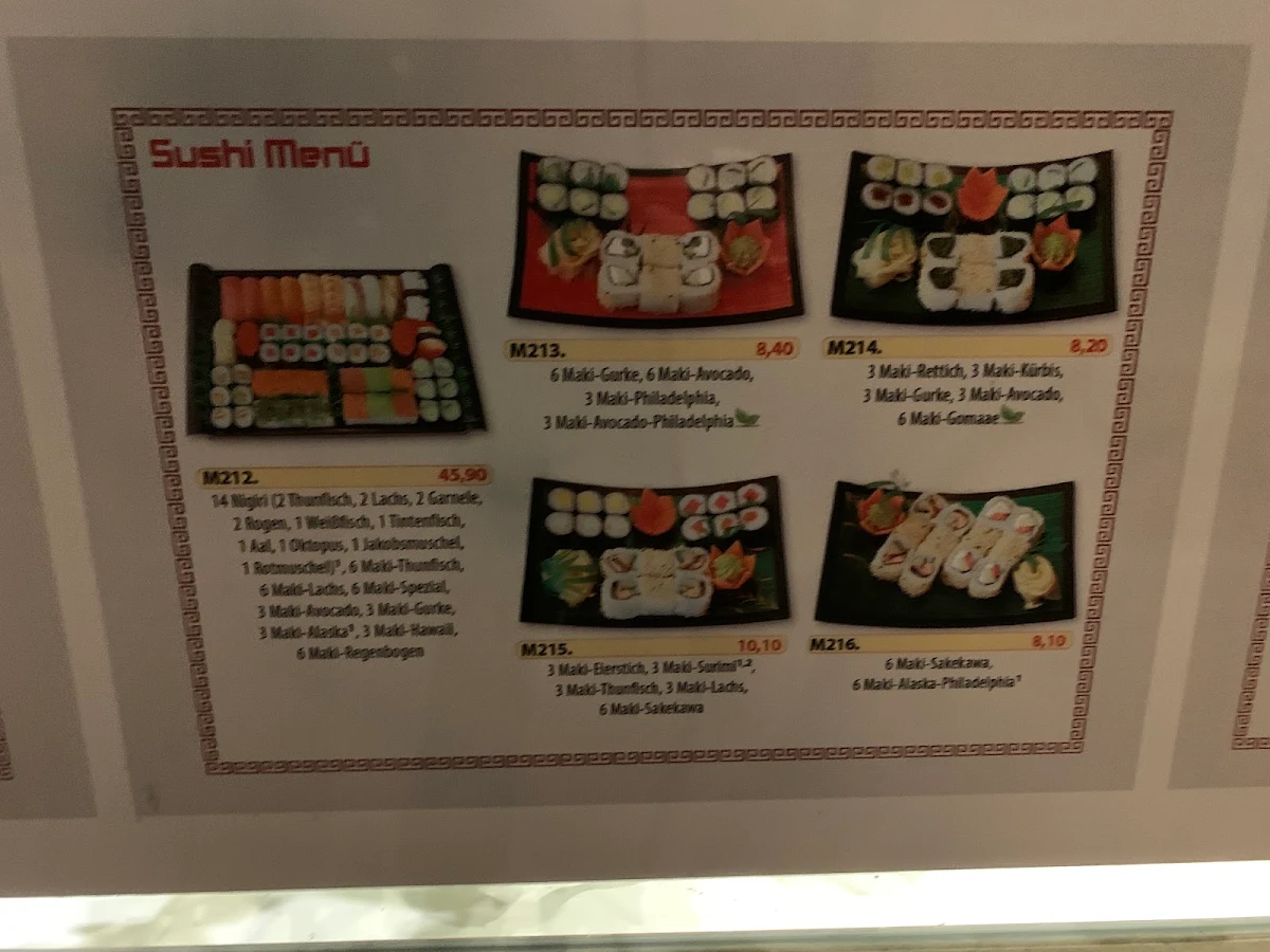 Speisekarte, Phi Asia