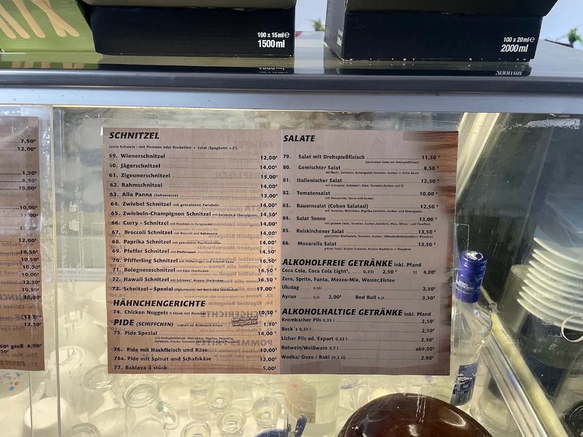 Speisekarte, Die Döneria Reiskirchen