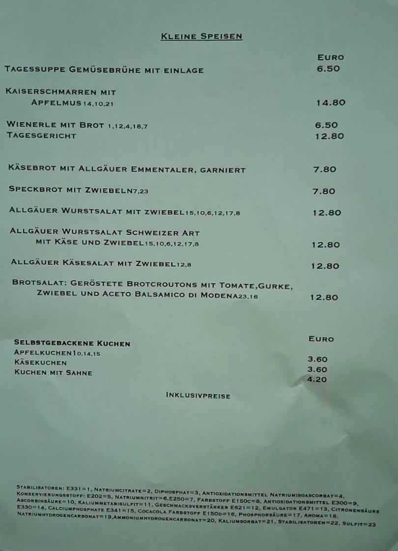 Speisekarte photo 1