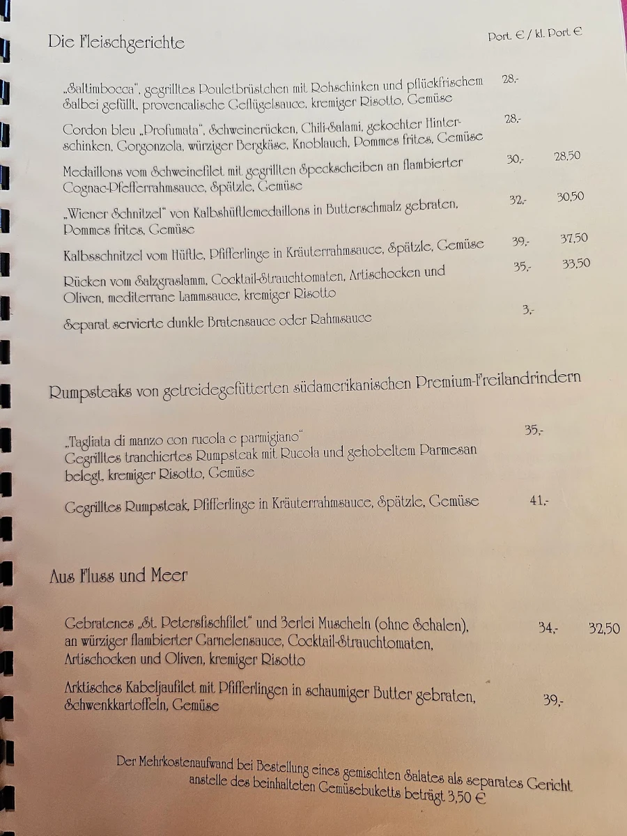 Speisekarte, Restaurant Café Elke