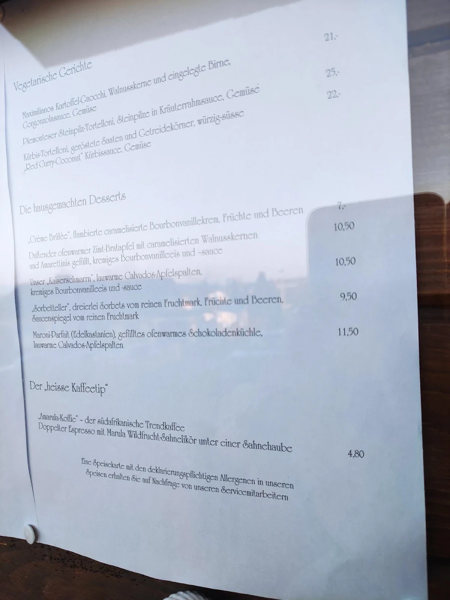 Speisekarte, Restaurant Café Elke