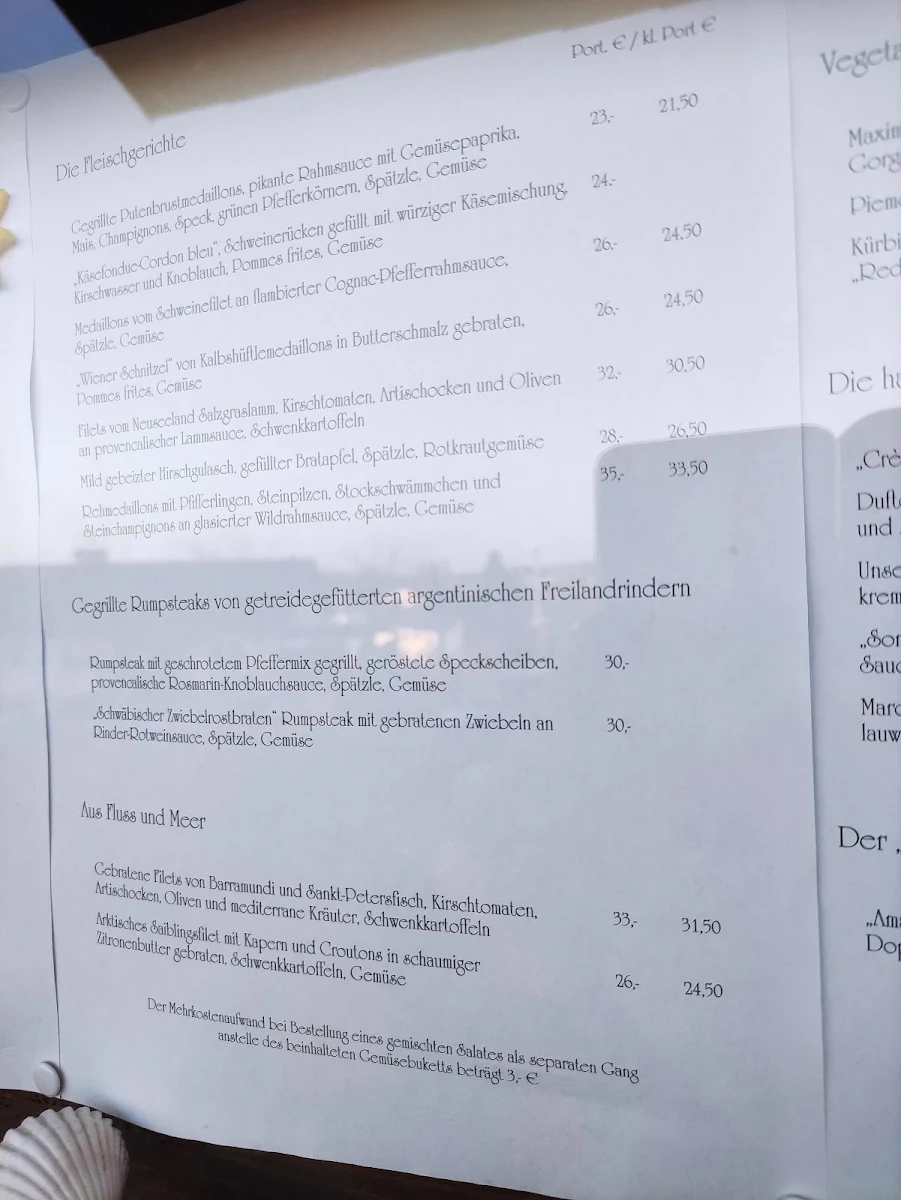 Speisekarte, Restaurant Café Elke