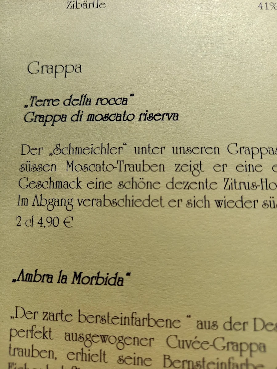 Speisekarte, Restaurant Café Elke