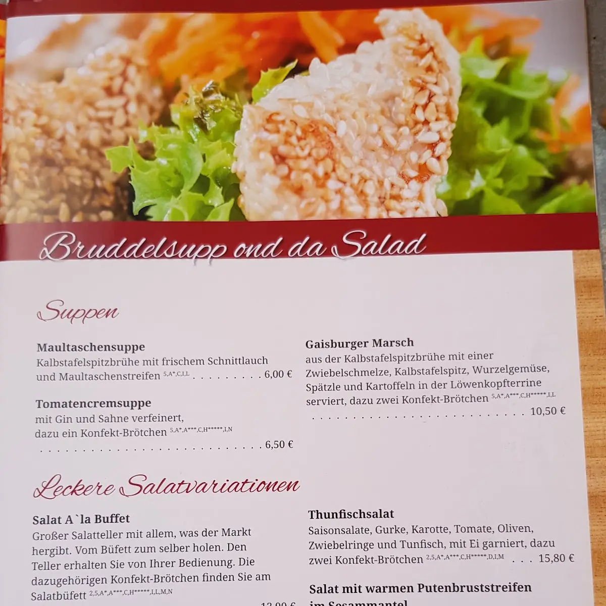 Speisekarte photo 5
