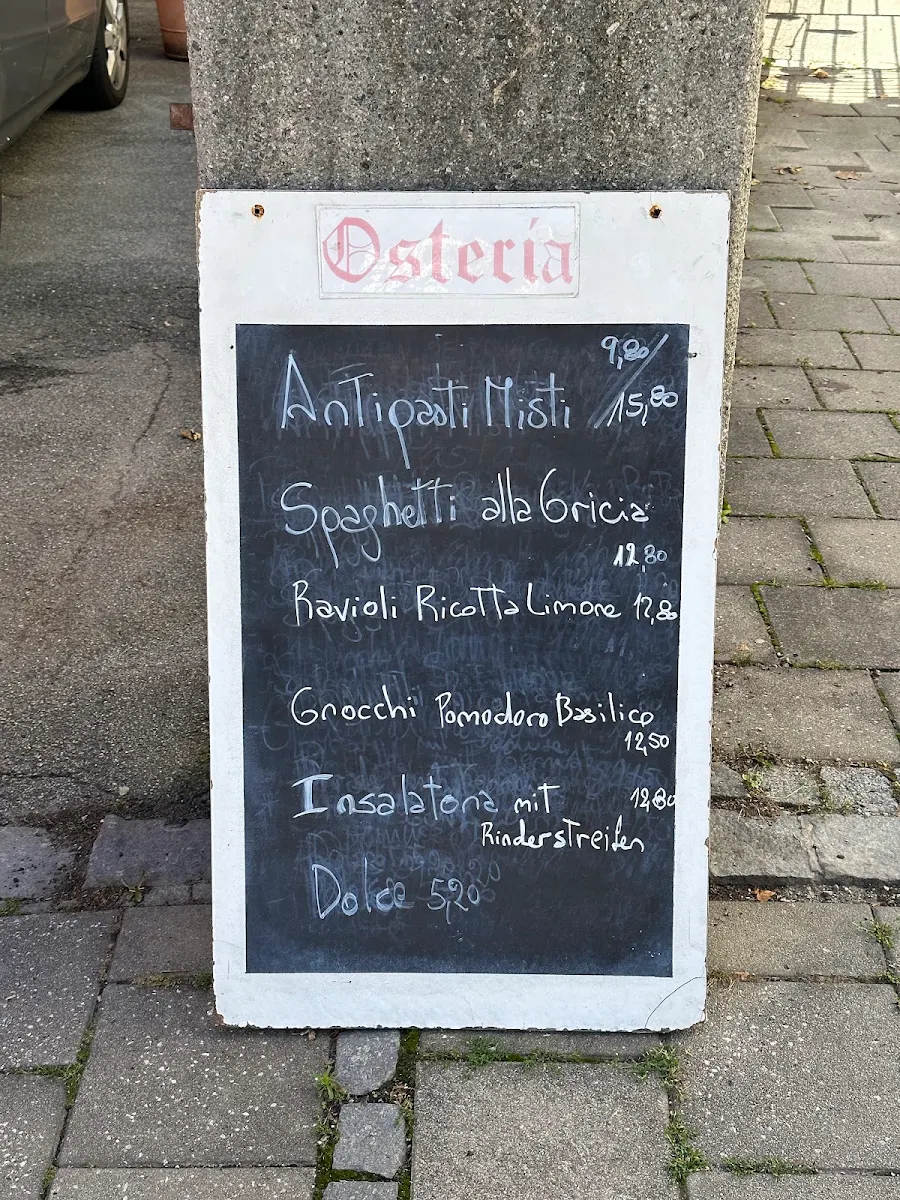 Speisekarte, Osteria