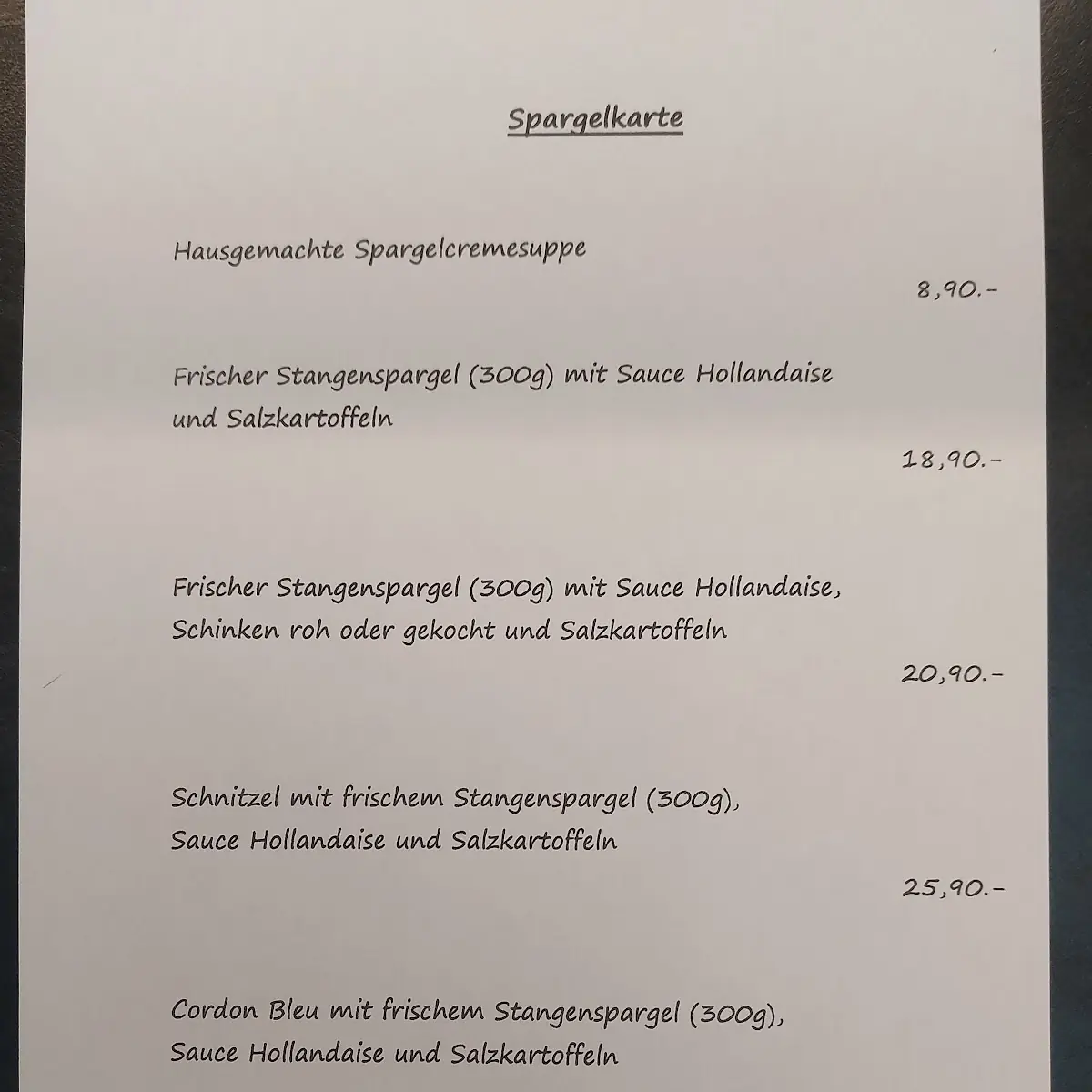 Speisekarte photo 2