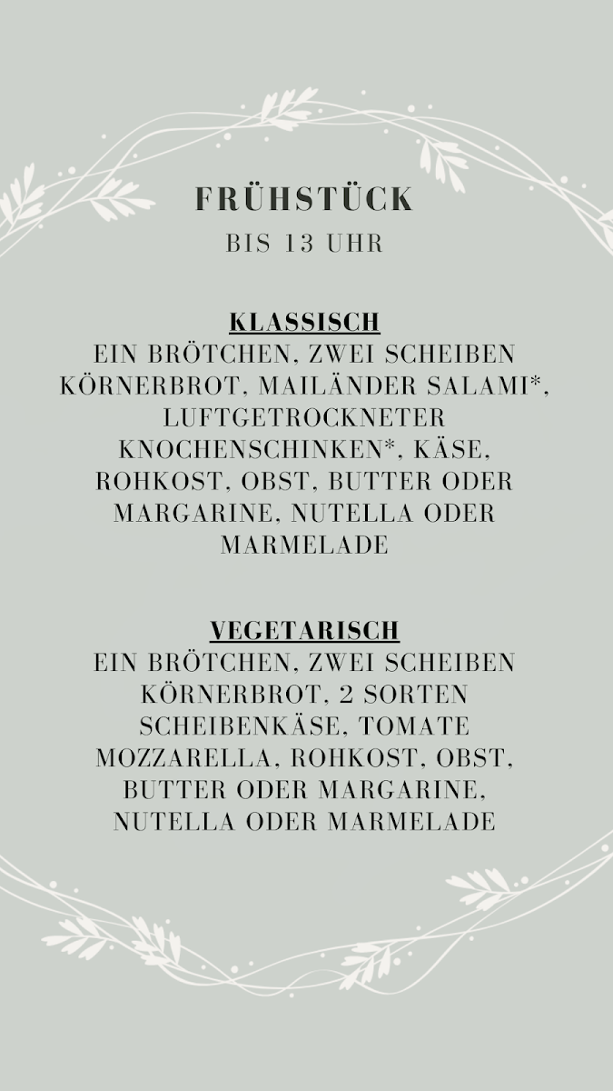 Speisekarte, Fachwerk Café