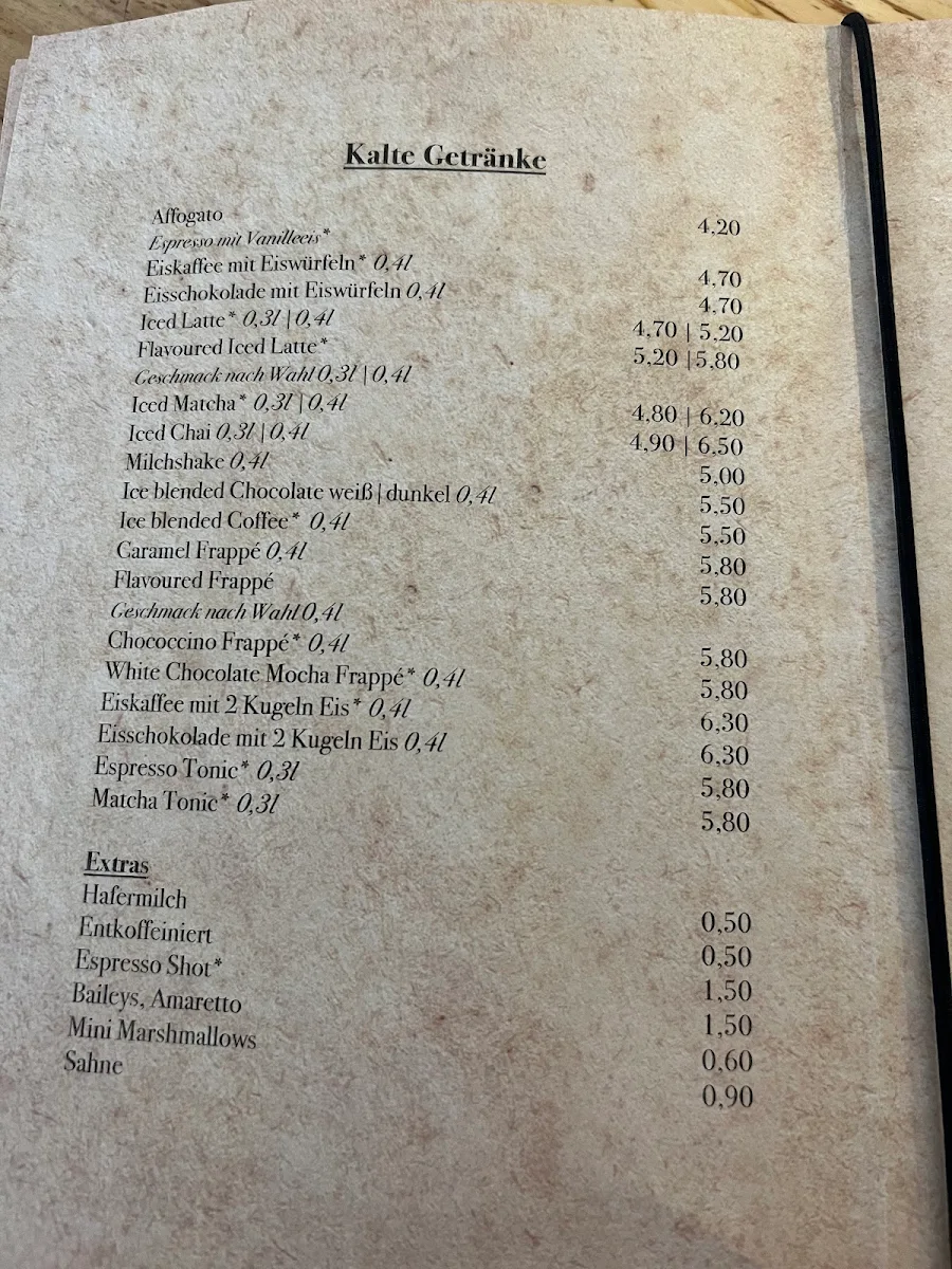 Speisekarte, Fachwerk Café