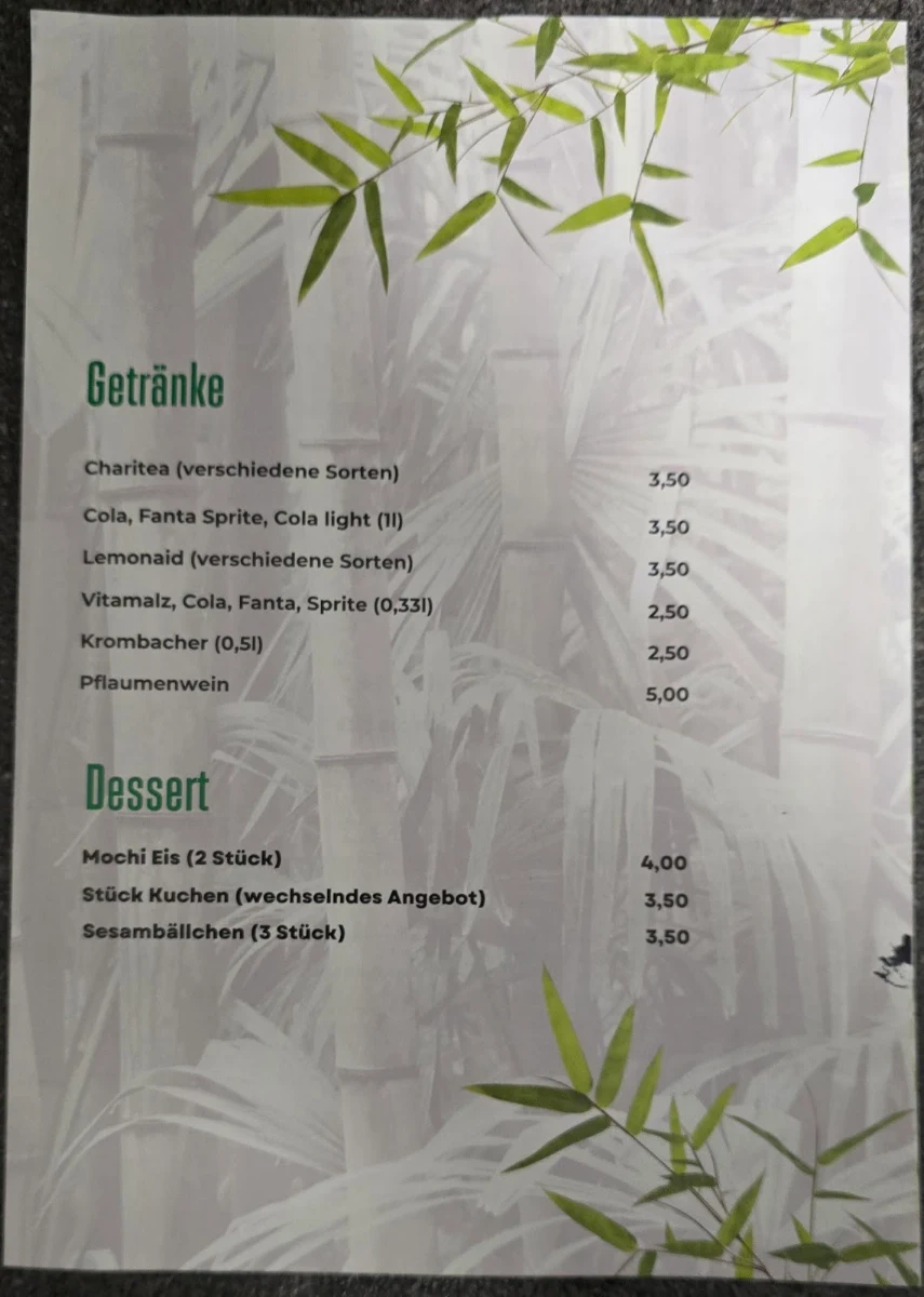 Speisekarte, Jacky's Asia Bistro