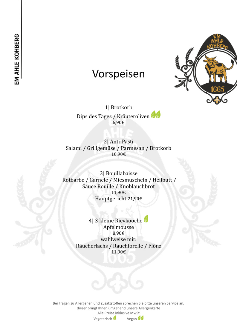 Speisekarte photo 4