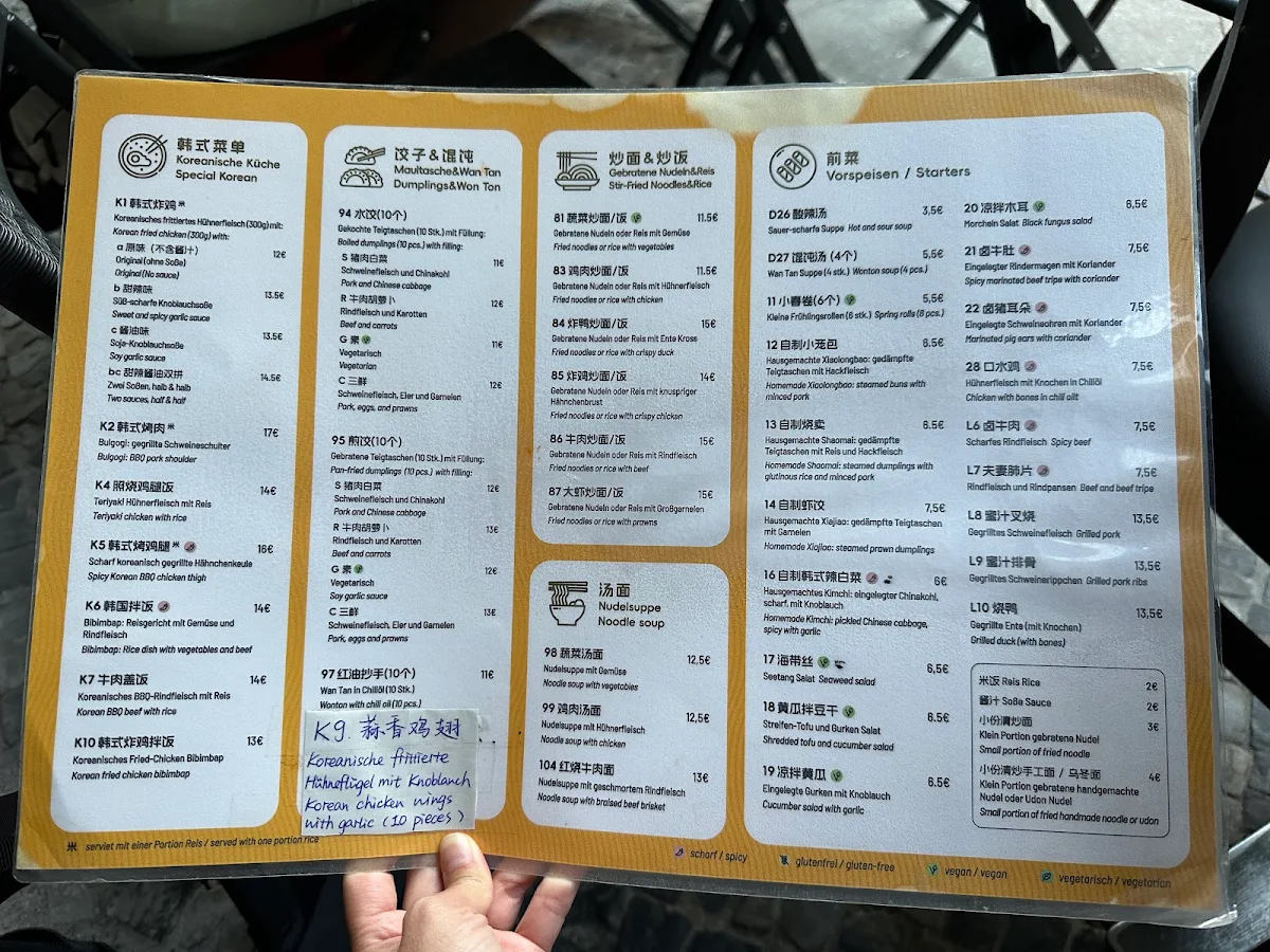 Speisekarte, Shaniu’s House of Noodles