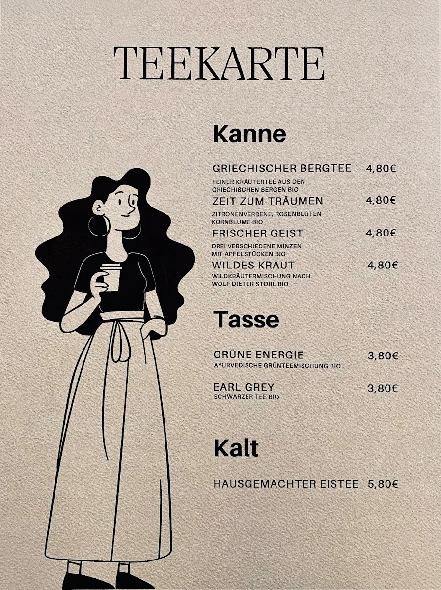 Speisekarte, Blumen-Café LaFleur