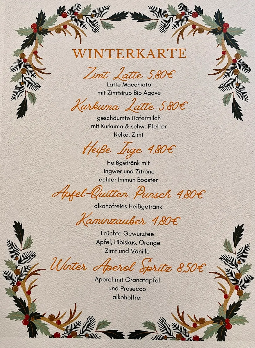 Speisekarte, Blumen-Café LaFleur