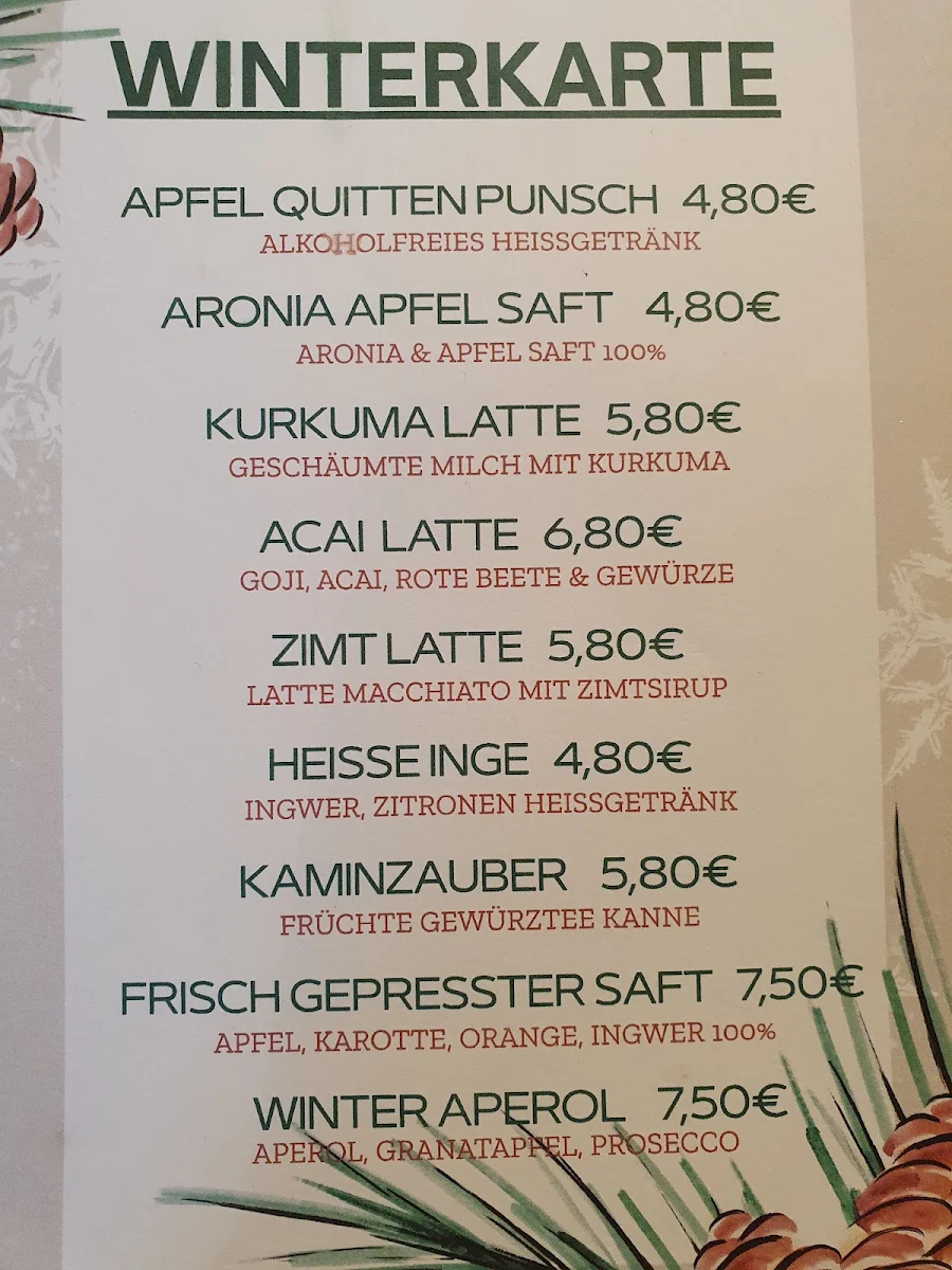 Speisekarte, Blumen-Café LaFleur