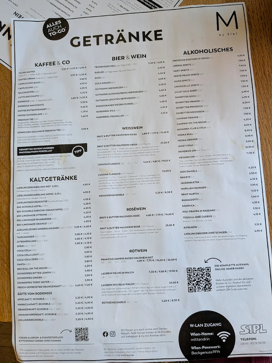 Speisekarte, Mitten.drIN by Sipl