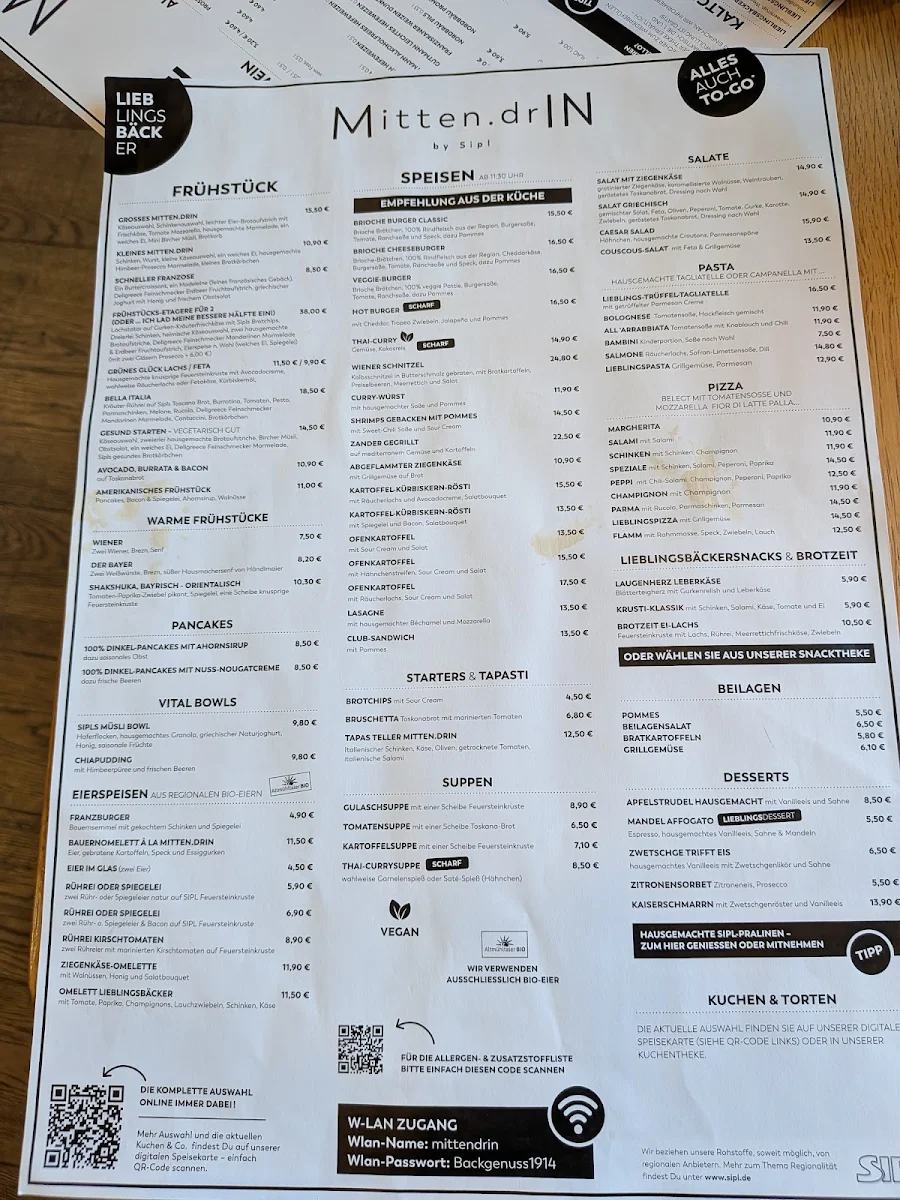 Speisekarte, Mitten.drIN by Sipl