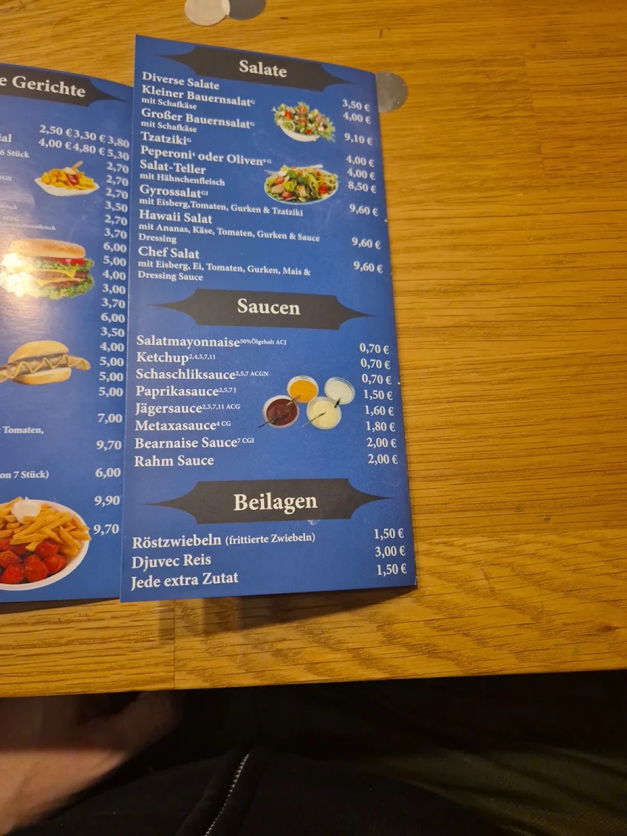 Speisekarte, Nikos Grill