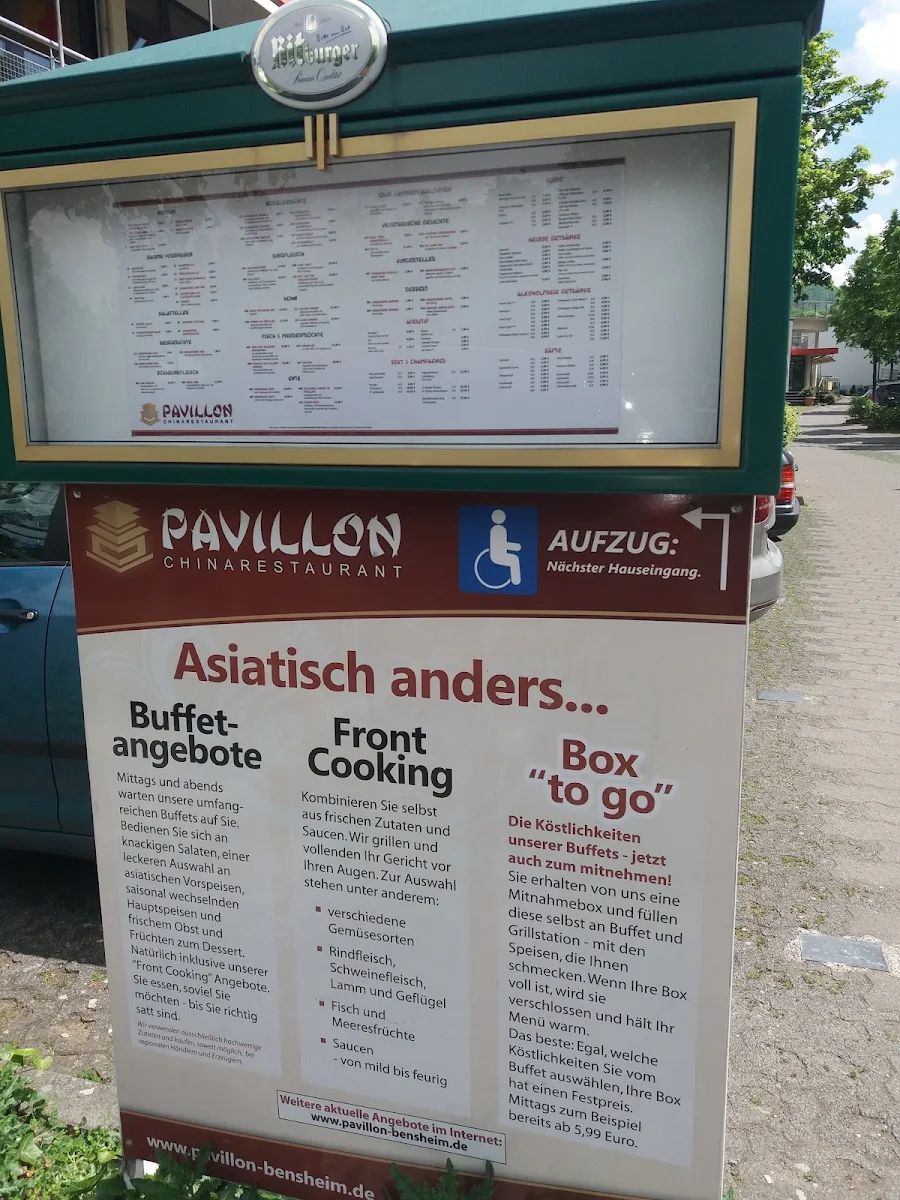 Speisekarte, Chinarestaurant Pavillon