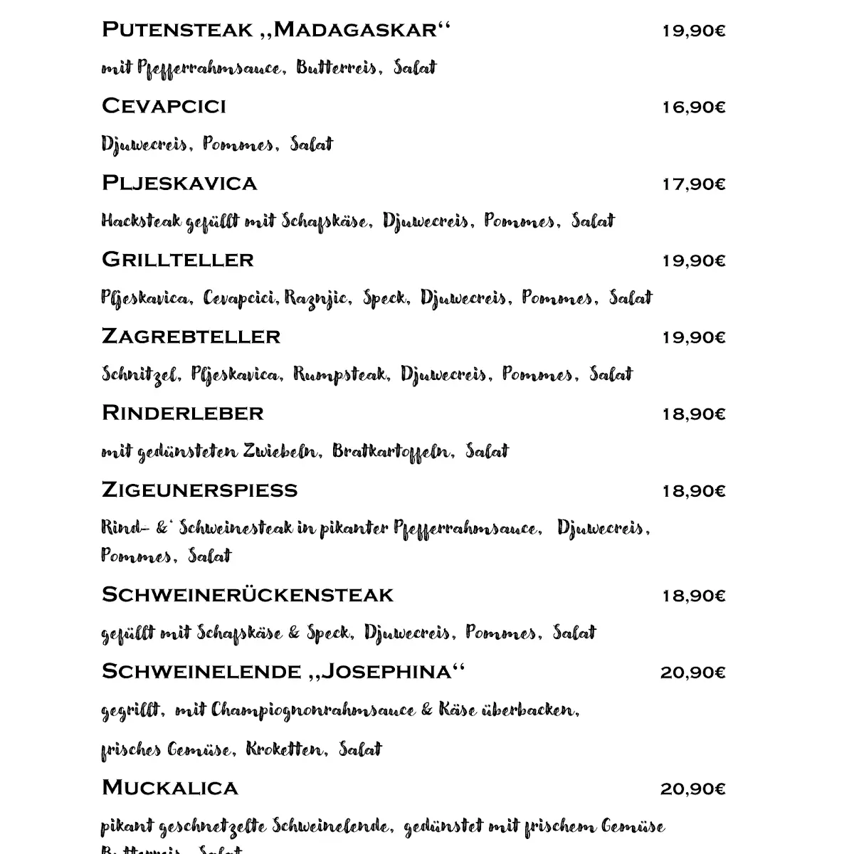 Speisekarte photo 2