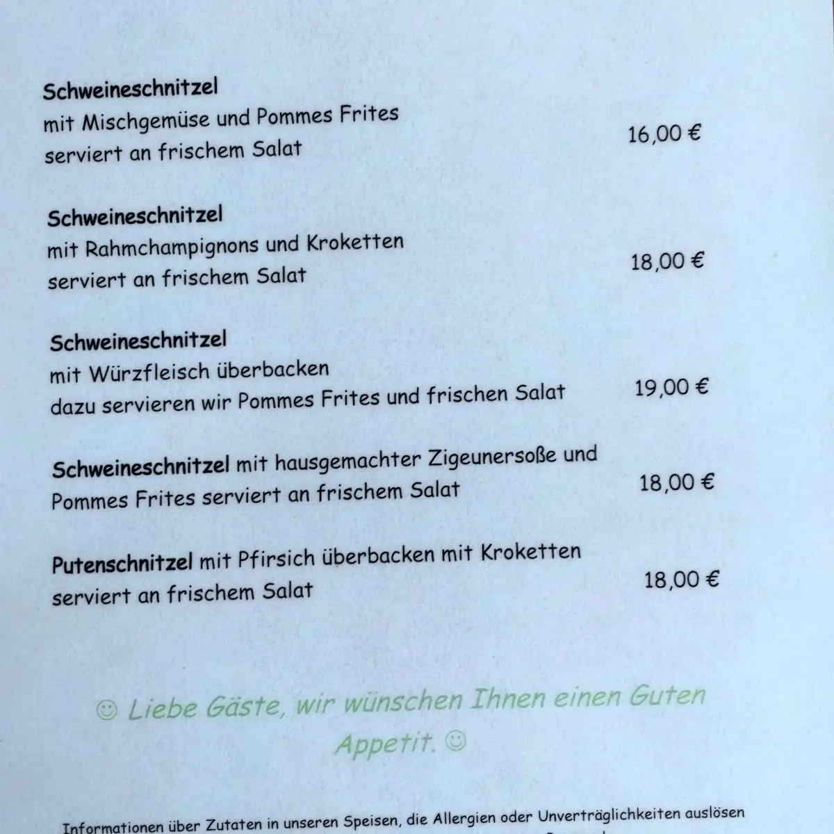 Speisekarte photo 1