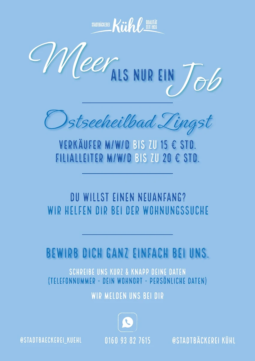 Speisekarte, Stadtbäckerei Kühl GmbH & Co. KG