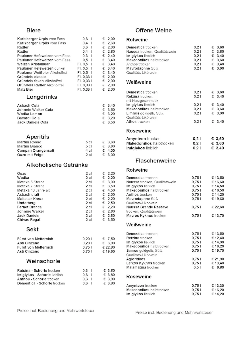 Speisekarte photo 2