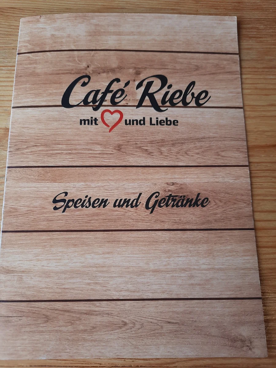Speisekarte, Café Riebe