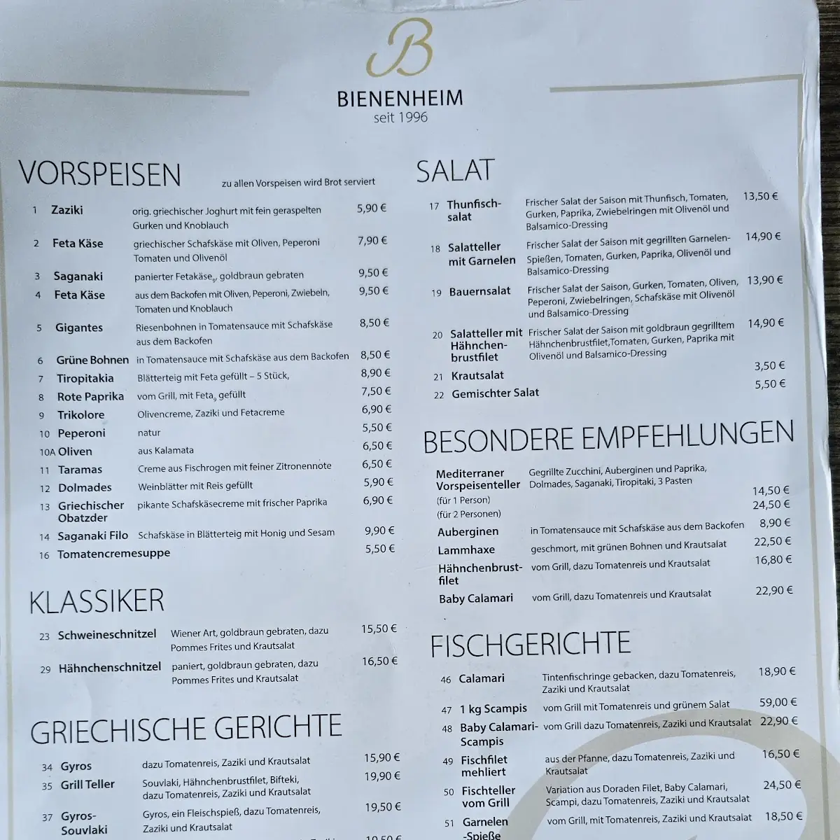 Speisekarte photo 1