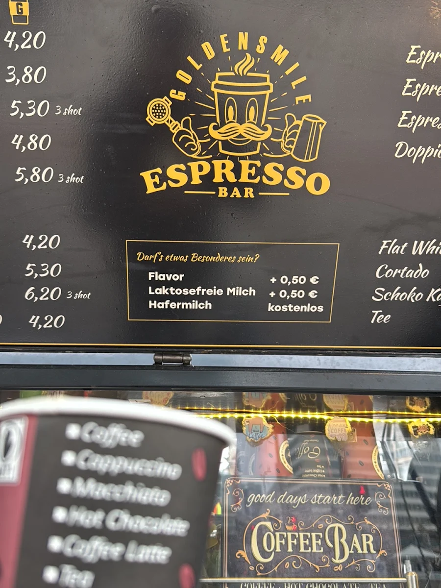 Speisekarte, Goldensmile Espressobar