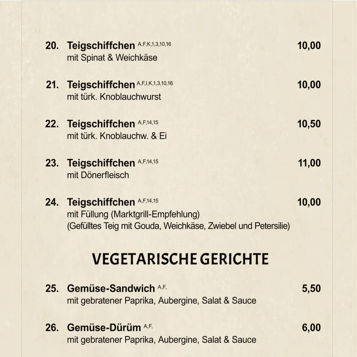 Speisekarte photo 6