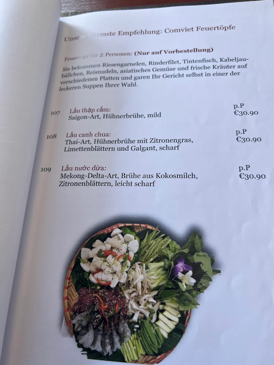 Speisekarte, Cơmviệt Restaurant Unterschleißheim