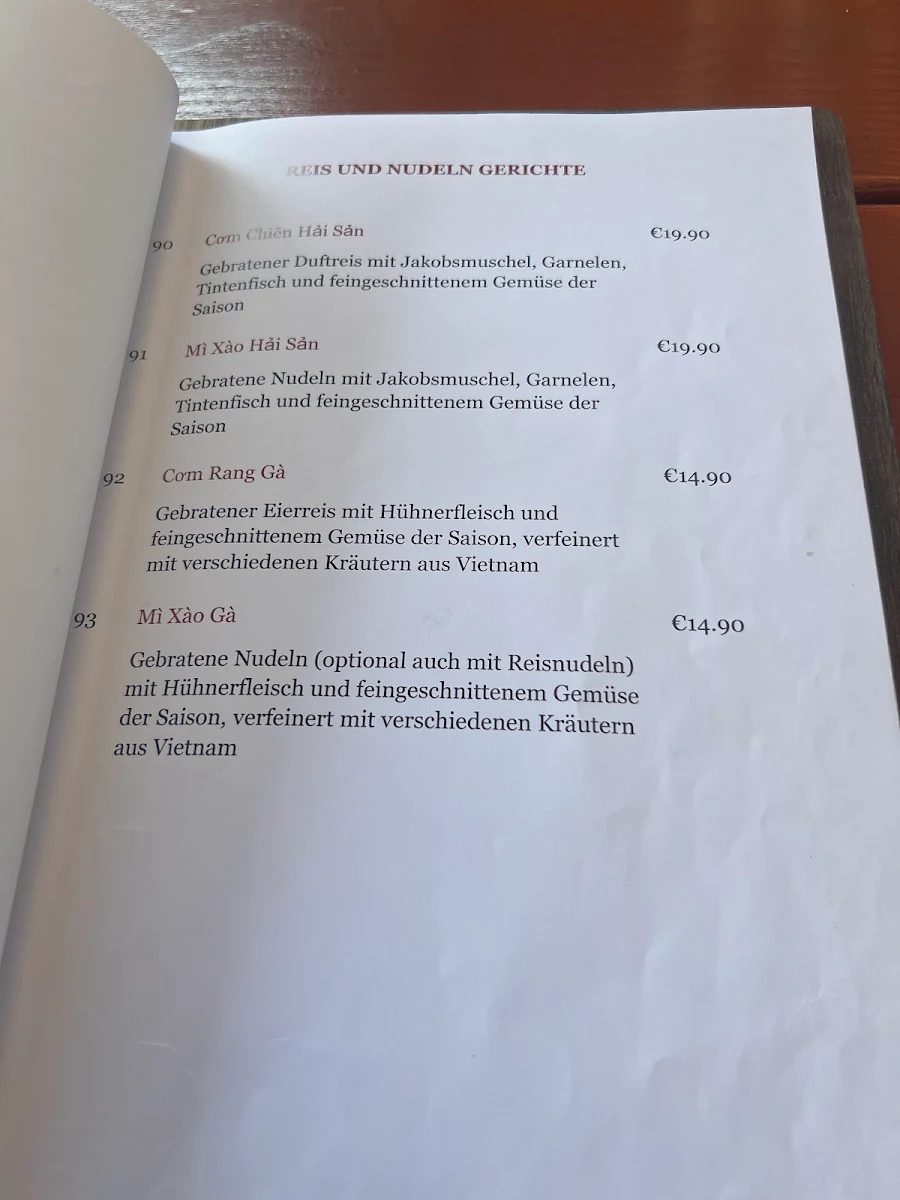 Speisekarte, Cơmviệt Restaurant Unterschleißheim