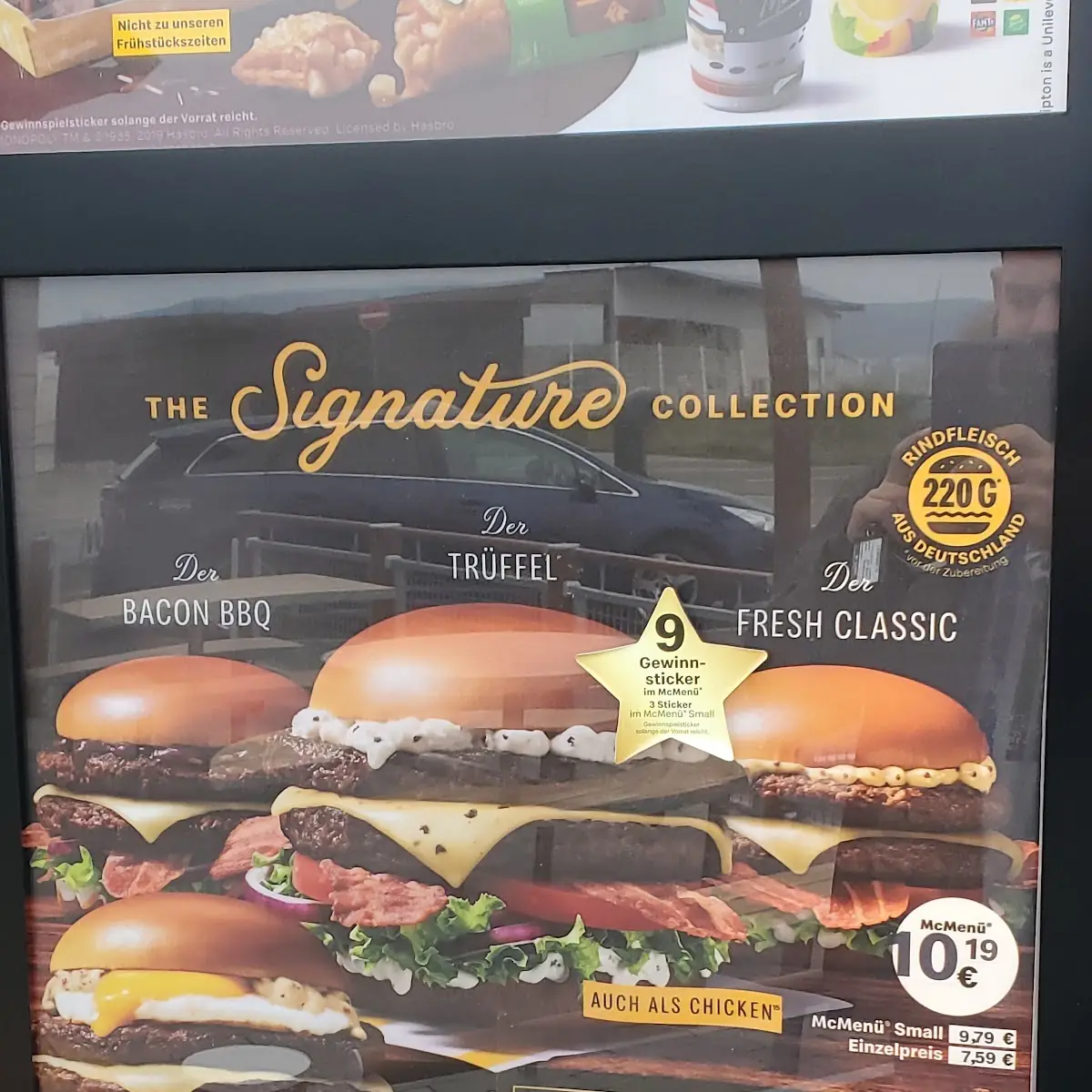 Speisekarte, McDonald's